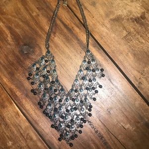 14th and Union black and blue beaded necklace